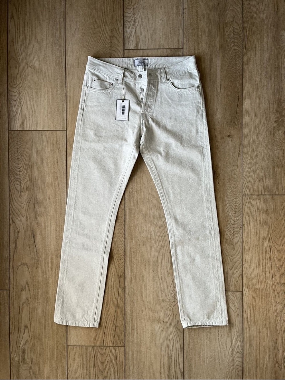 Officine Generale 5 Pocket Japanese Selvedge Denim-Stone 32